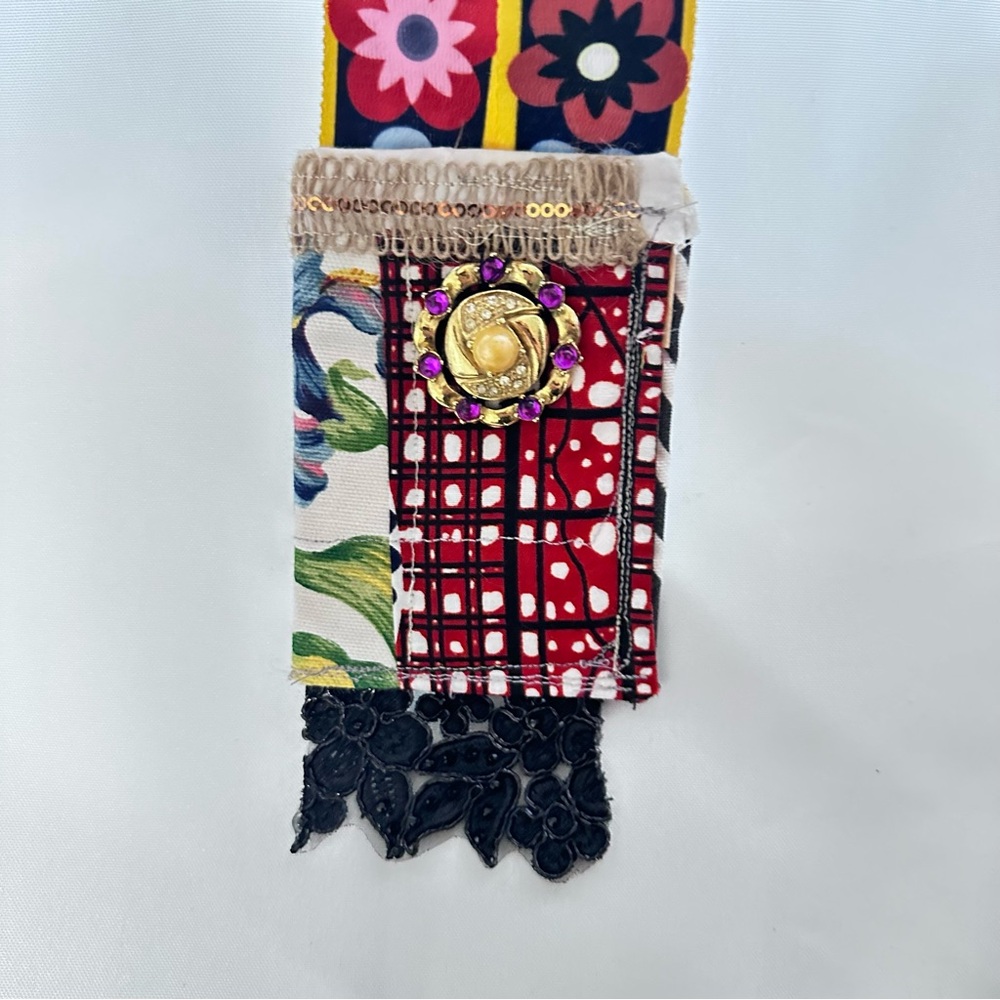 Boho, Medicine Bag, Necklace, Fabric Purse, Handmade, Wallet Artisan OOAK Signed